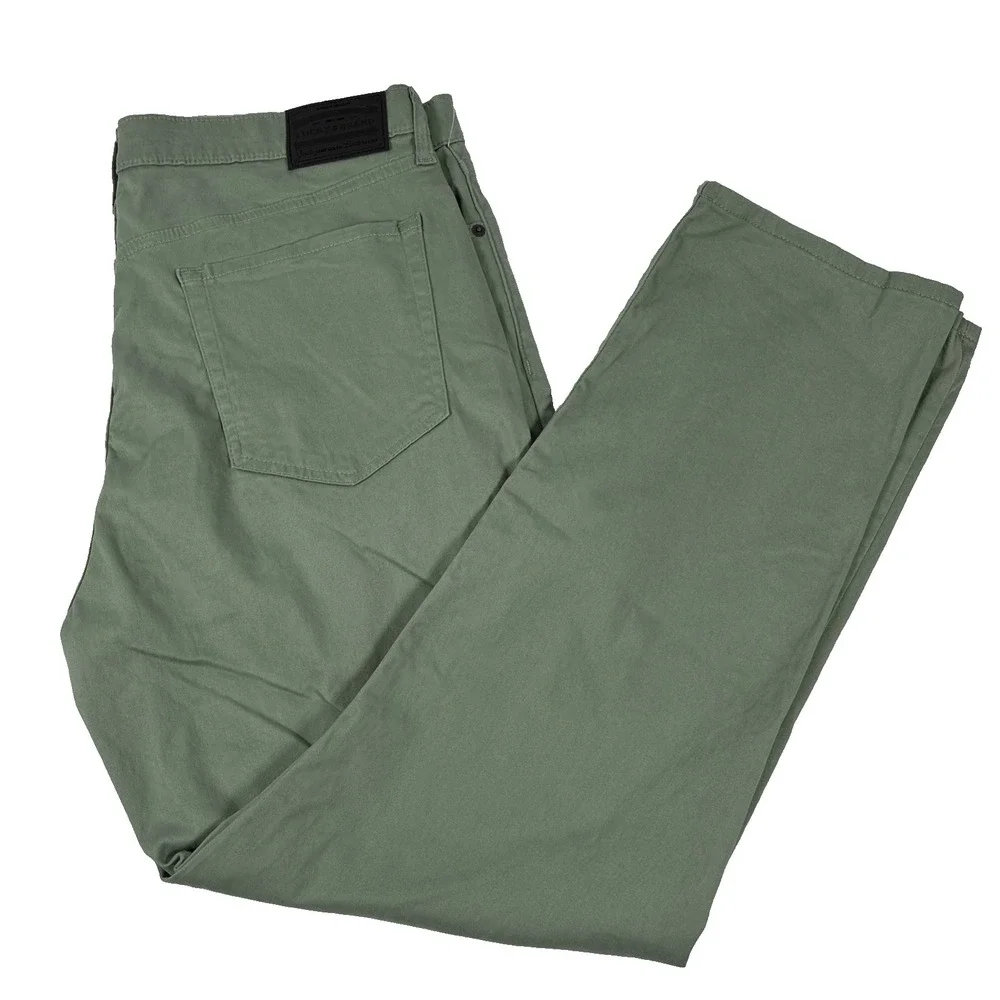 NWT Lucky Brand Men's 121 Slim Straight Long Pants Desert Sage Size 38x30 Green